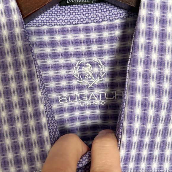 Bugatchi Uomo Black Long Sleeve Men's Dress Shirt Size Large shaped fit - Picture 5 of 5